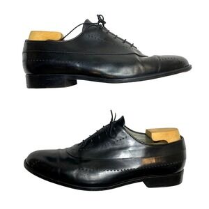 Lorenzo Banfi Dress Shoes Mens Size 11.5 M Black Leather Wingtip Oxford